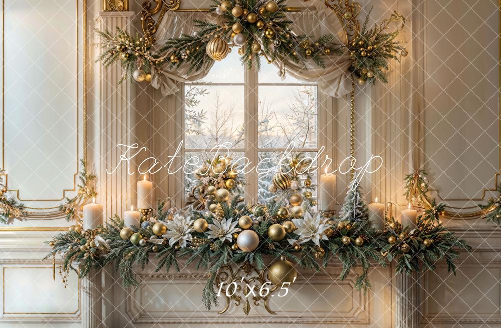 Kate Christmas Vintage White Window Backdrop Designed by Emetselch - Image 4