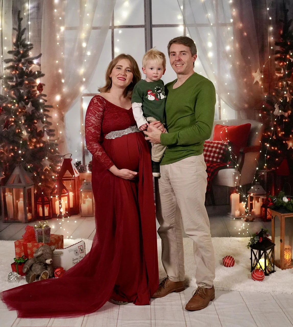 Kate Christmas Warm Room Window Tree Backdrop Designed by Emetselch - Image 3
