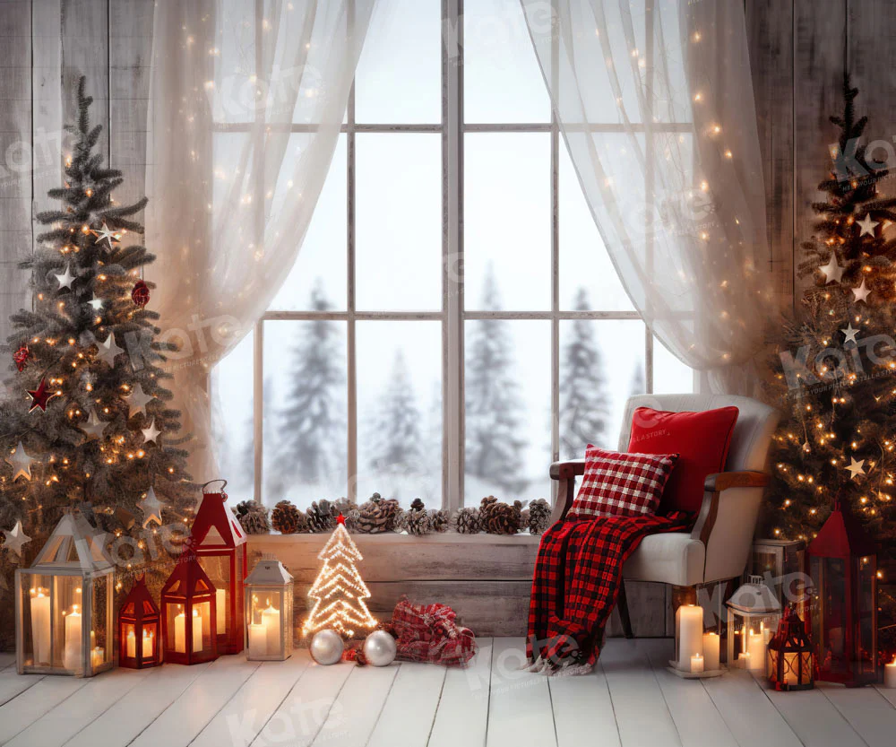 Kate Christmas Warm Room Window Tree Backdrop Designed by Emetselch - Image 8