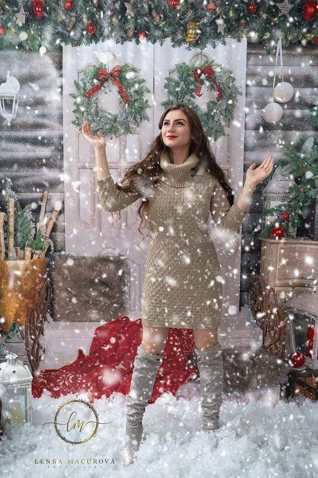 Kate Christmas White Door Decorations Backdrop for Photography - Image 3