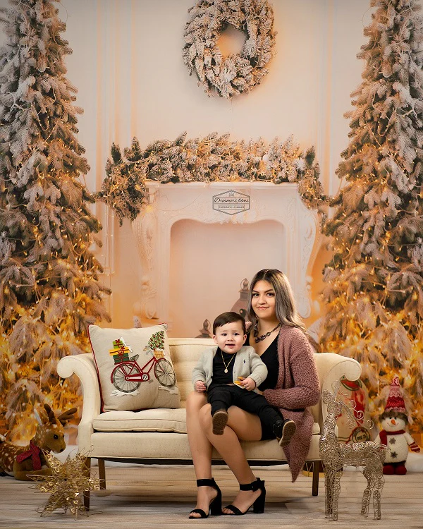 Kate Christmas White Fireplace Backdrop for Photography - Image 10