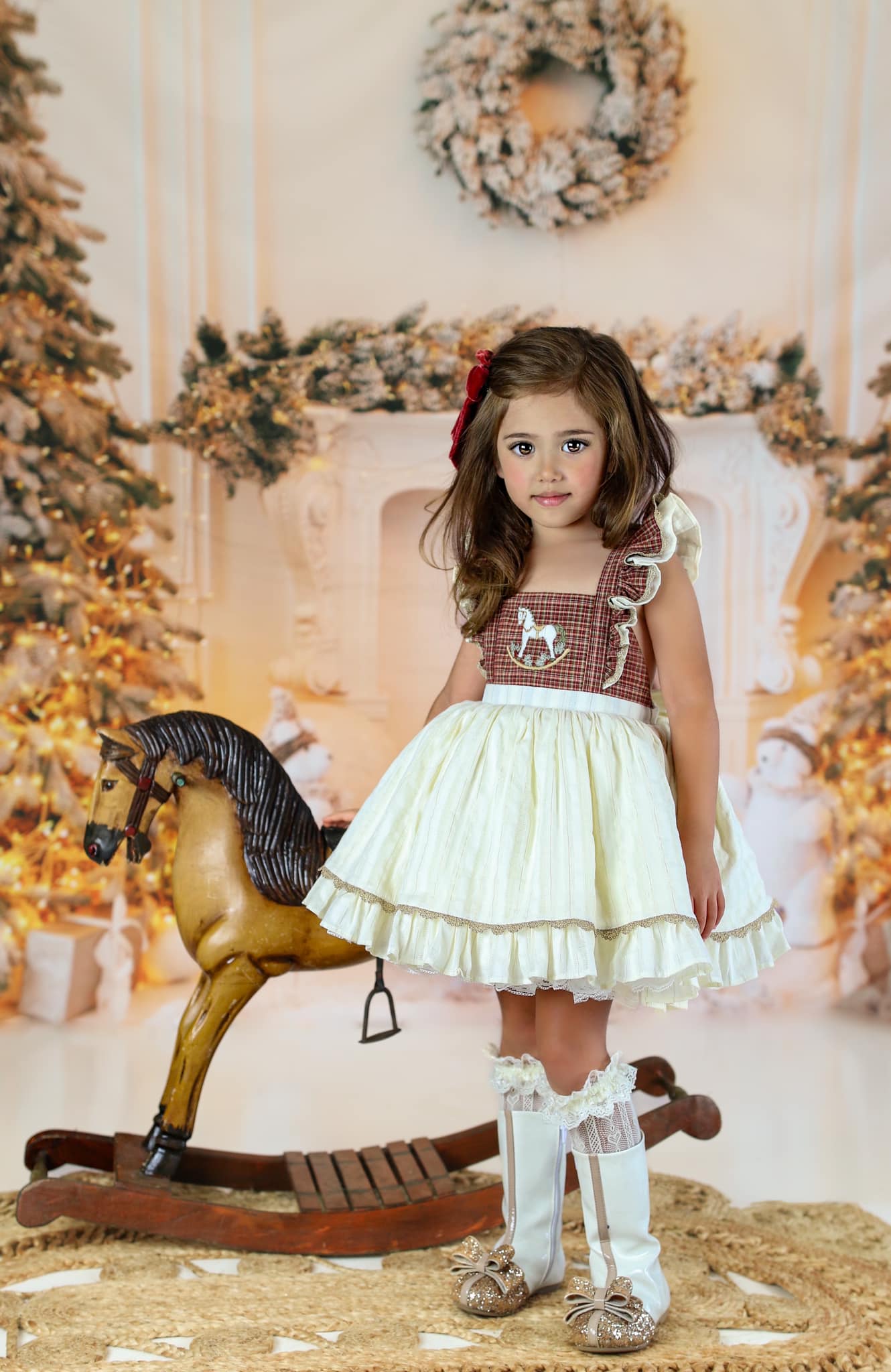 Kate Christmas White Fireplace Backdrop for Photography - Image 3