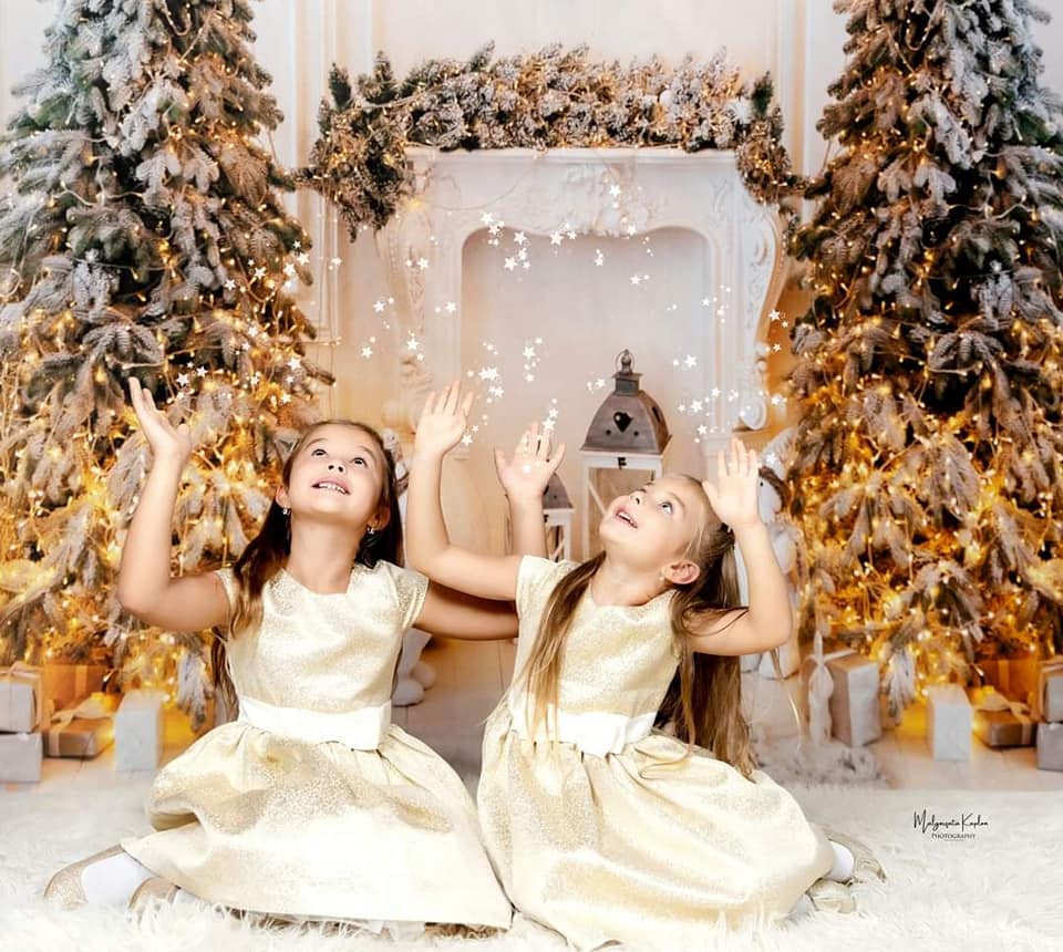 Kate Christmas White Fireplace Backdrop for Photography - Image 5