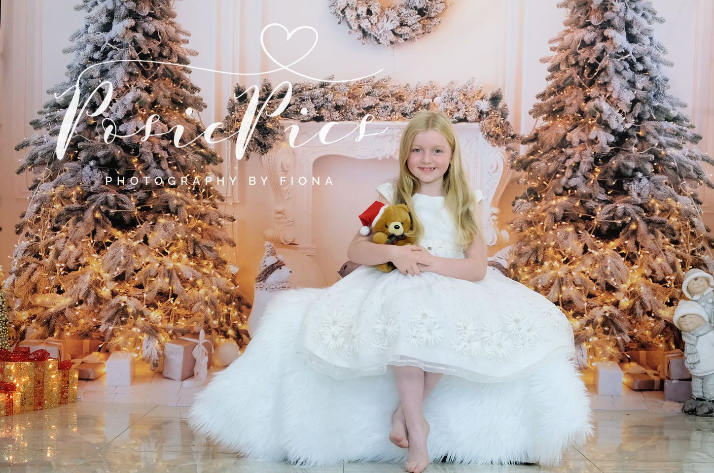 Kate Christmas White Fireplace Backdrop for Photography - Image 6