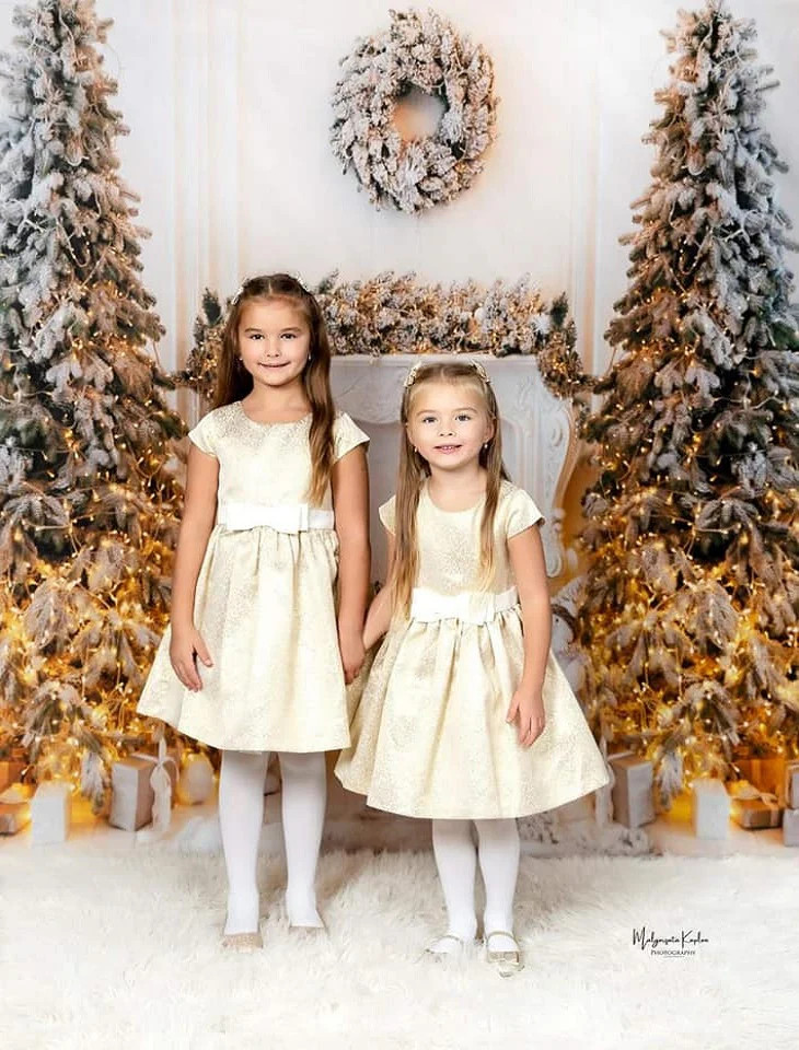 Kate Christmas White Fireplace Backdrop for Photography - Image 9