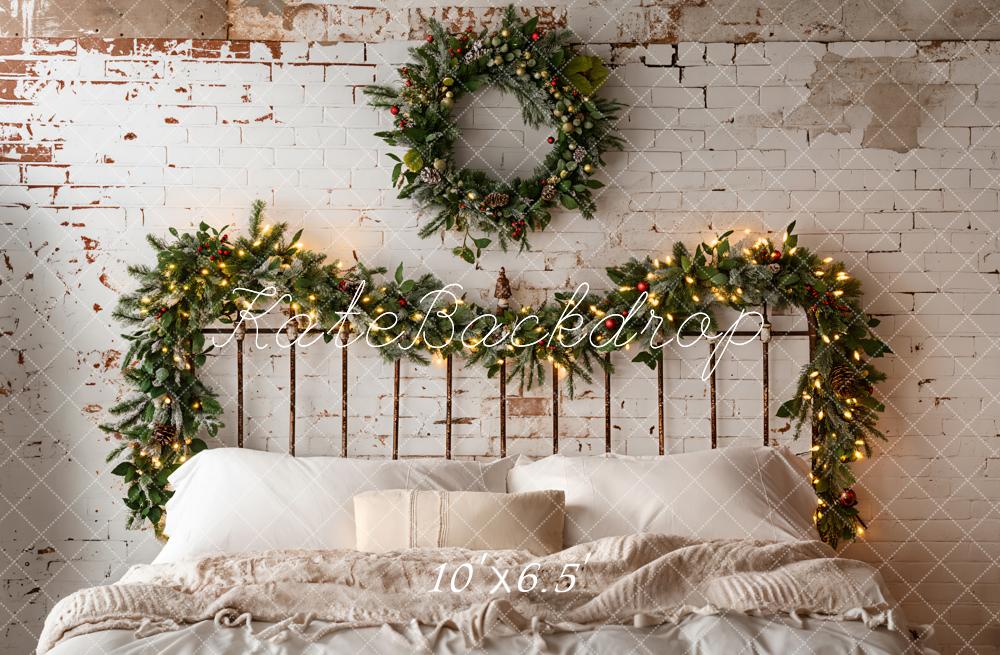 Kate White Christmas Headboard Wreath Backdrop Designed by Emetselch - Image 4