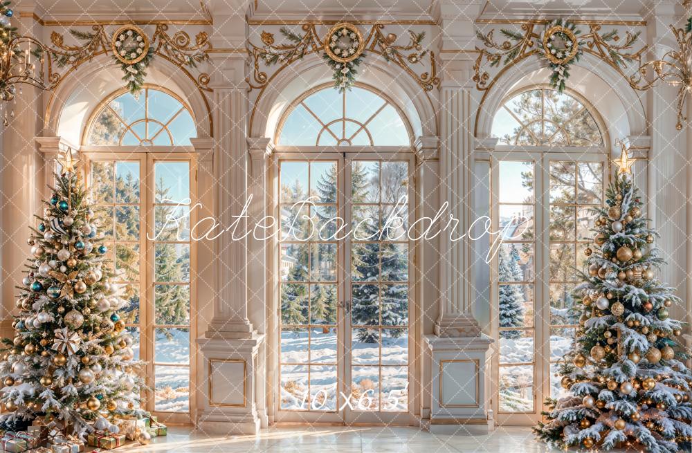 Kate Christmas White Retro Arched Window Backdrop Designed by Chain Photography - Image 4