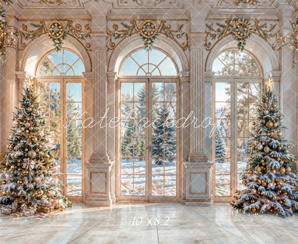 Kate Christmas White Retro Arched Window Backdrop Designed by Chain Photography - Image 5