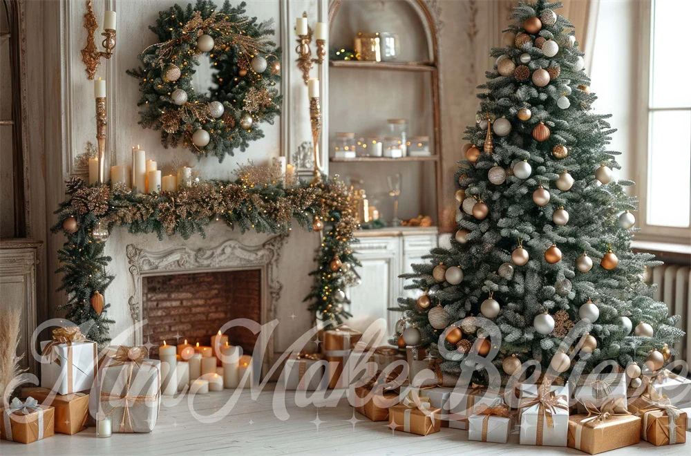 Kate Christmas White Retro Fireplace Backdrop Designed by Mini MakeBelieve - Image 4