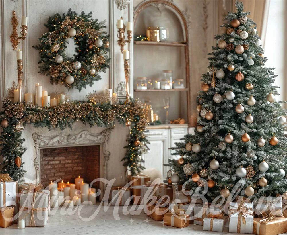 Kate Christmas White Retro Fireplace Backdrop Designed by Mini MakeBelieve - Image 5