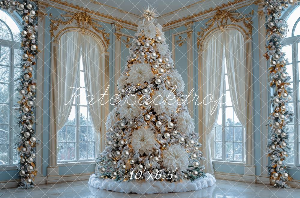 Kate Christmas White Tree Elegant Windows Backdrop Designed by Mini MakeBelieve - Image 4