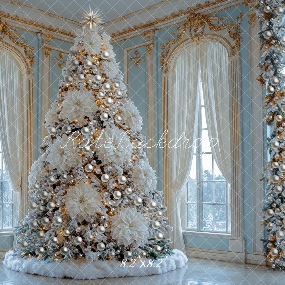 Kate Christmas White Tree Elegant Windows Backdrop Designed by Mini MakeBelieve - Image 5