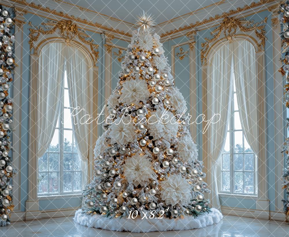 Kate Christmas White Tree Elegant Windows Backdrop Designed by Mini MakeBelieve - Image 6