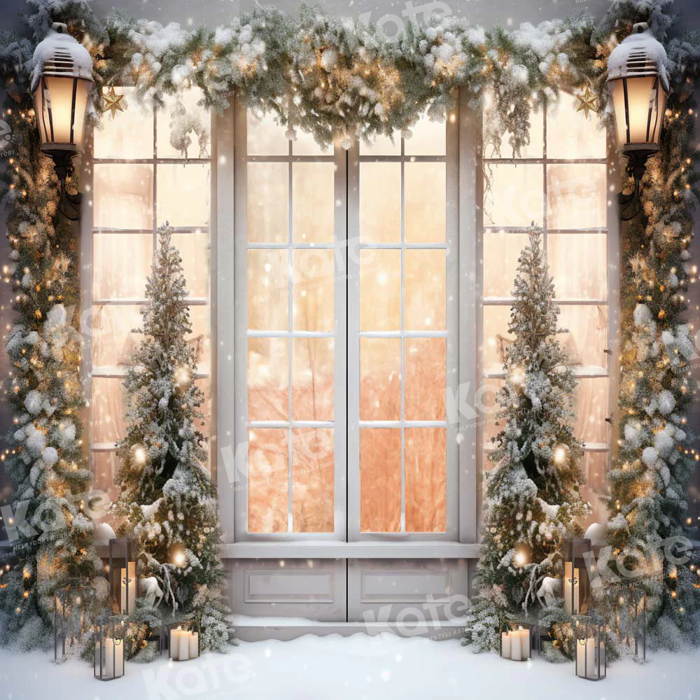 Kate Christmas White Window Snow Backdrop Designed by Chain Photography - Image 2