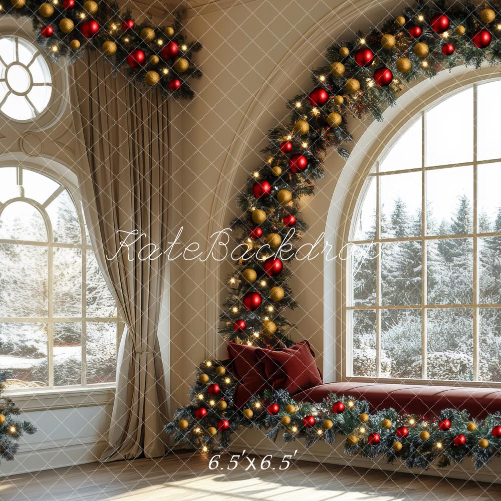 Kate Christmas Window Arch Garland Interior Backdrop Designed by Mini MakeBelieve - Image 2