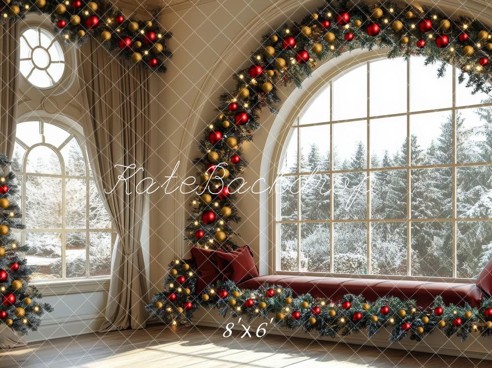 Kate Christmas Window Arch Garland Interior Backdrop Designed by Mini MakeBelieve - Image 3