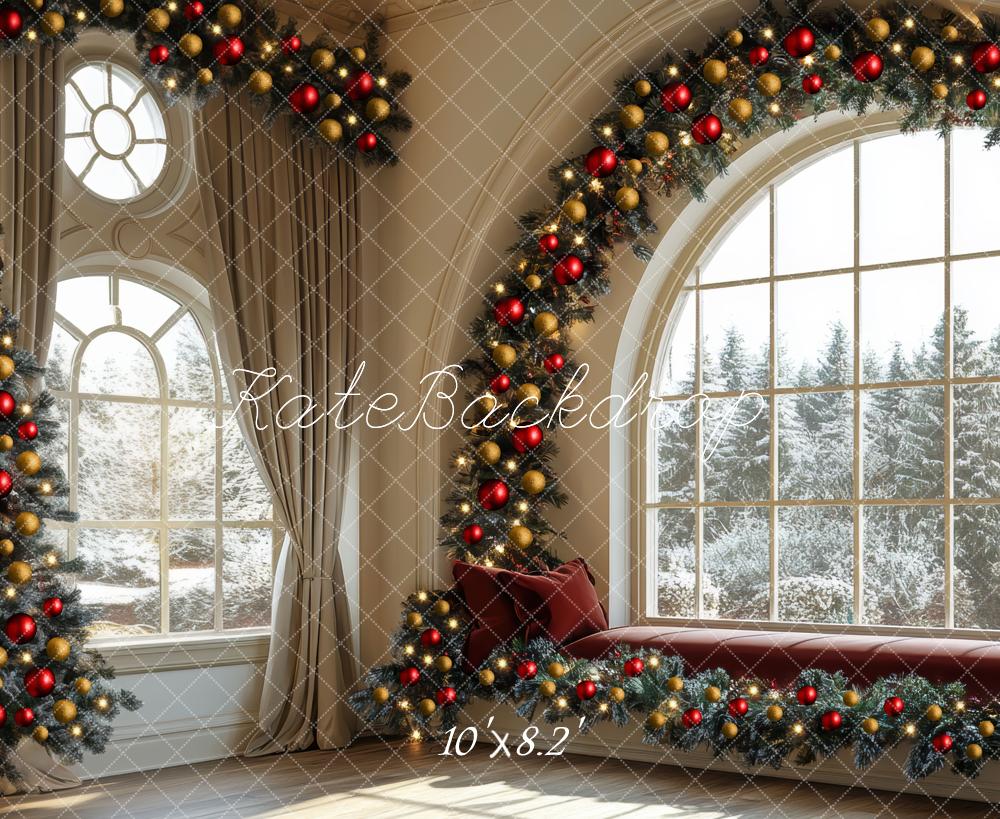 Kate Christmas Window Arch Garland Interior Backdrop Designed by Mini MakeBelieve - Image 6