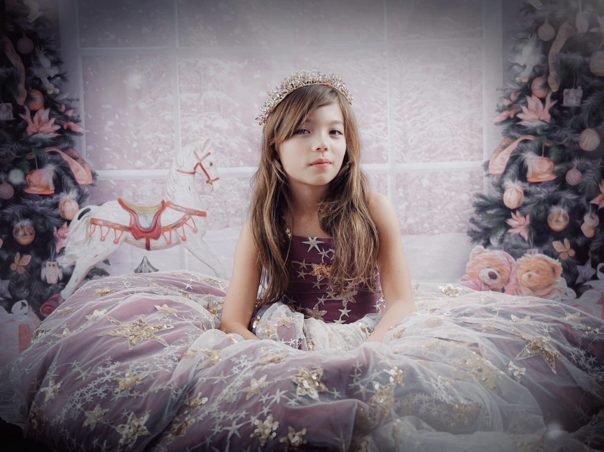Kate Christmas Window Backdrop for Princess Girls Photography - Image 3