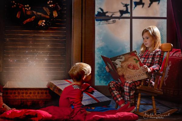 Kate Christmas Moon And Reindeer Outside Window Backdrops for Photography - Image 3