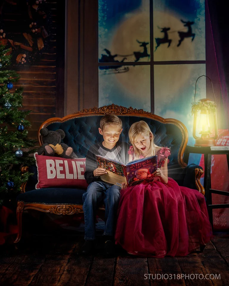 Kate Christmas Moon And Reindeer Outside Window Backdrops for Photography - Image 5