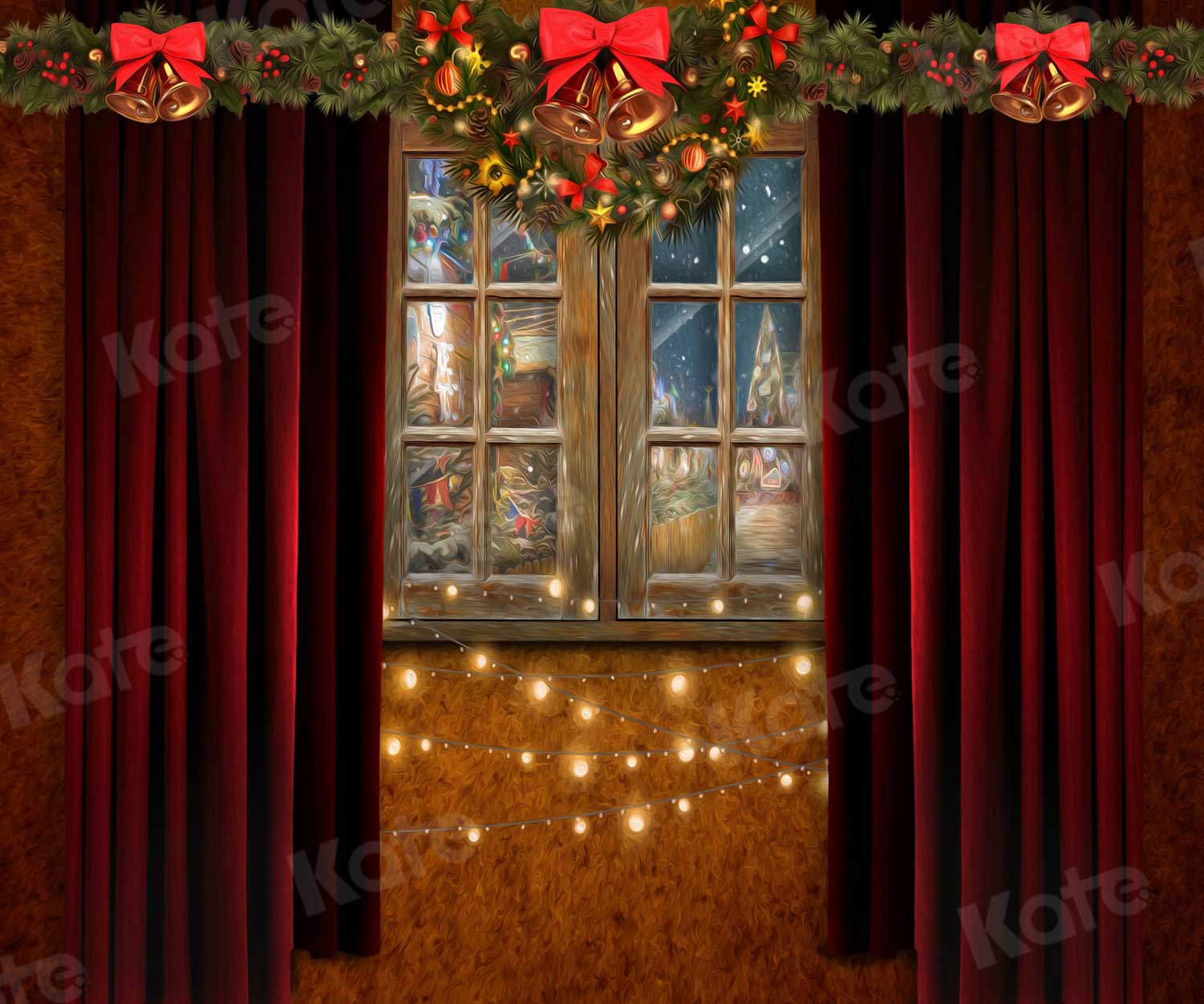 Kate Christmas Window Bling Backdrop for Photography - Image 4