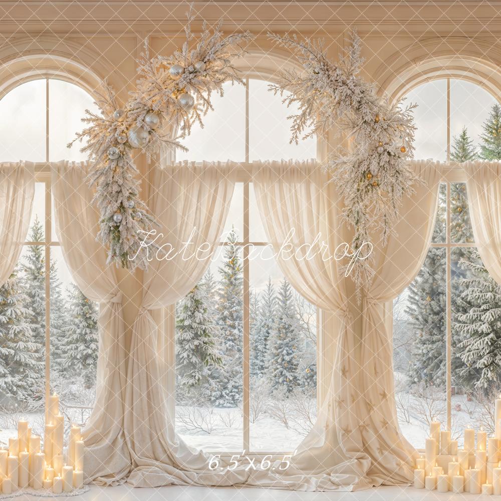 Kate Christmas Window Garland Candles Trees Backdrop Designed by Emetselch - Image 2