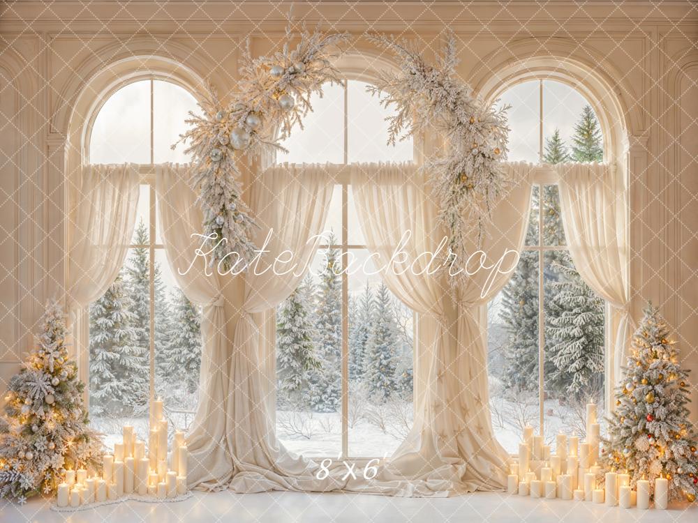 Kate Christmas Window Garland Candles Trees Backdrop Designed by Emetselch - Image 3
