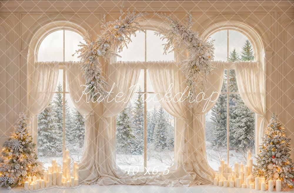 Kate Christmas Window Garland Candles Trees Backdrop Designed by Emetselch - Image 4