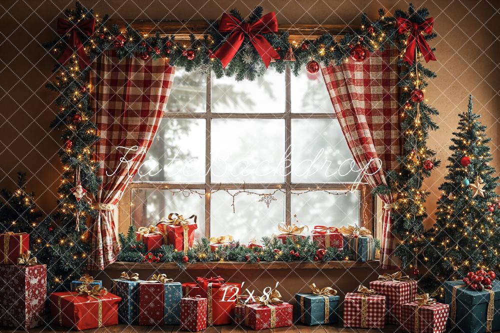 Kate Christmas Window Garland Gift Fleece Backdrop Designed by Emetselch - Image 2