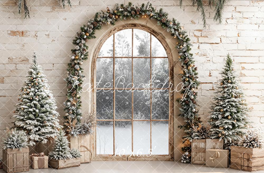 Kate Christmas Window Garland Trees Backdrop Designed by Emetselch - Image 4
