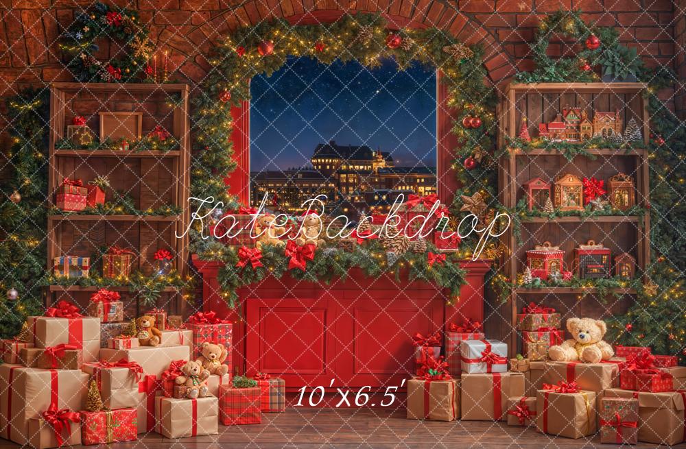 Kate Christmas Window Gift Boxes Shelves Backdrop Designed by Emetselch - Image 4
