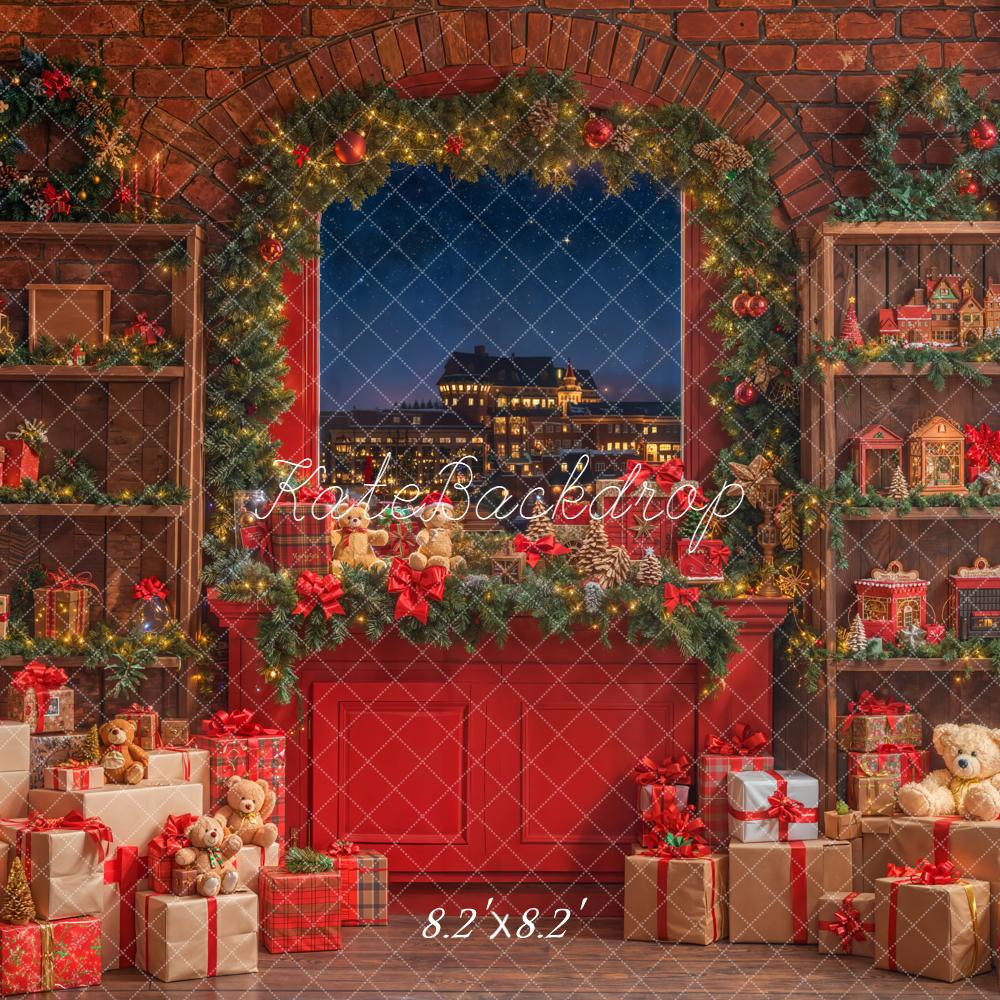 Kate Christmas Window Gift Boxes Shelves Backdrop Designed by Emetselch - Image 5