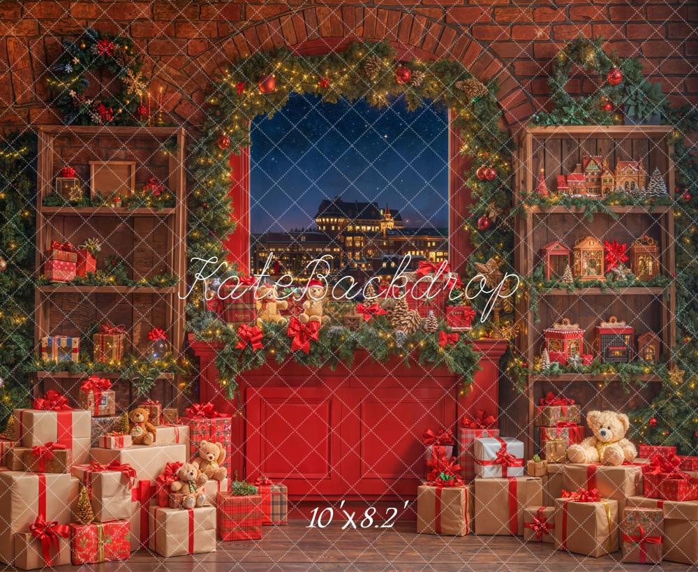 Kate Christmas Window Gift Boxes Shelves Backdrop Designed by Emetselch - Image 6