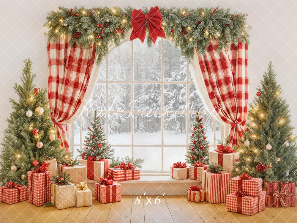 Kate Christmas Window Gift Boxes Trees Backdrop Designed by Emetselch - Image 3