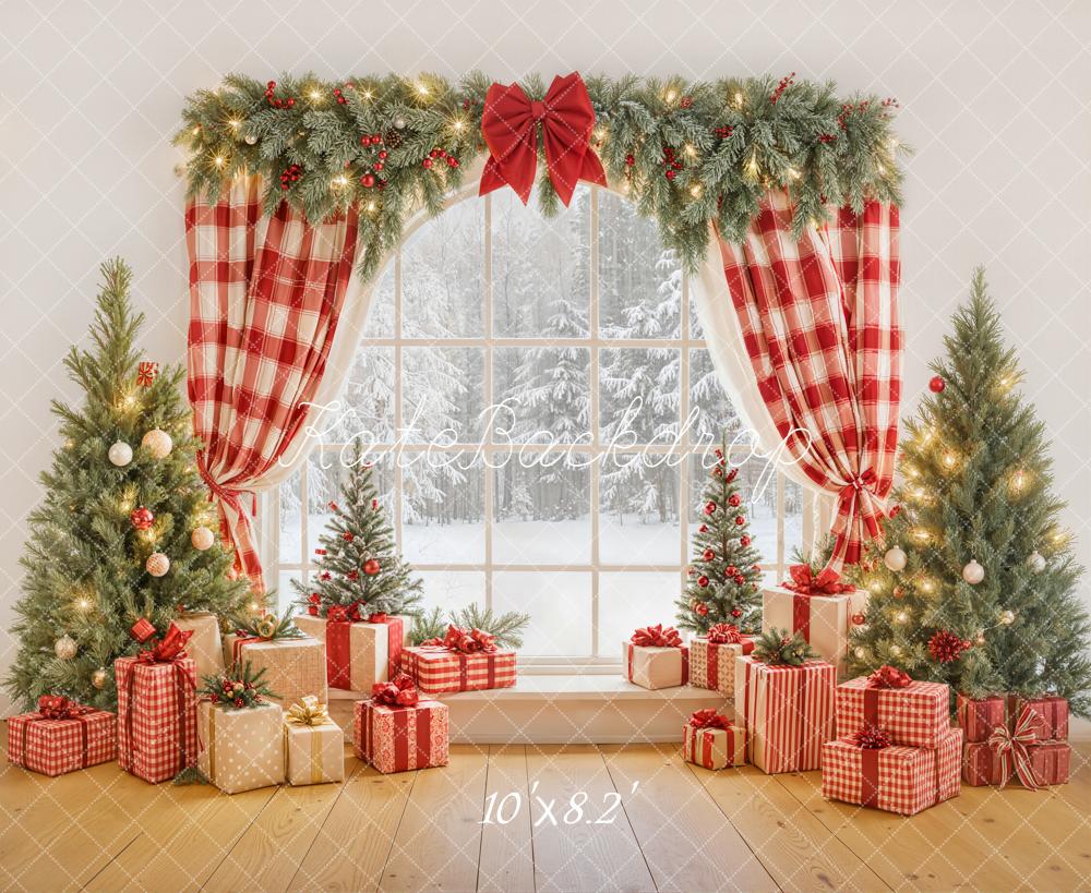 Kate Christmas Window Gift Boxes Trees Backdrop Designed by Emetselch - Image 6