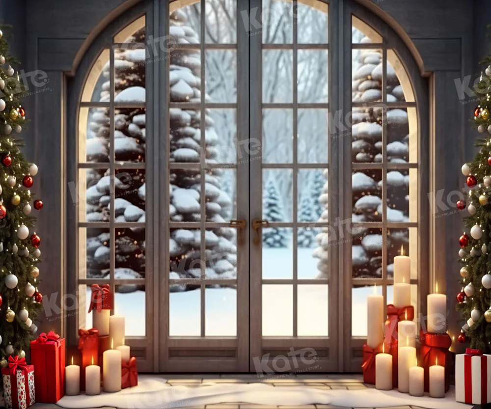 Kate Christmas Window Gifts Tree Backdrop Designed by Emetselch - Image 3