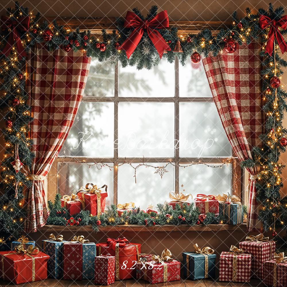 Kate Christmas Window Tree Gifts Garland Backdrop Designed by Emetselch - Image 3