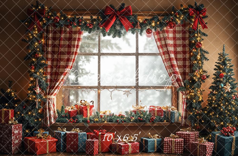 Kate Christmas Window Tree Gifts Garland Backdrop Designed by Emetselch - Image 7