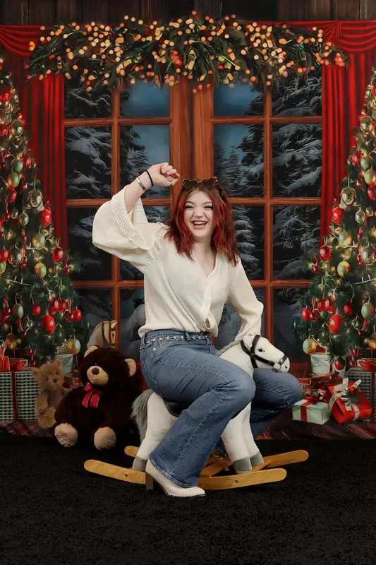 Kate Christmas Window Vintage Wood Tree Backdrop for Photography - Image 11