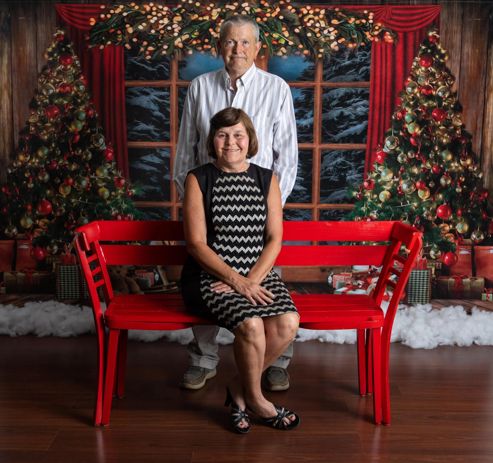 Kate Christmas Window Vintage Wood Tree Backdrop for Photography - Image 12