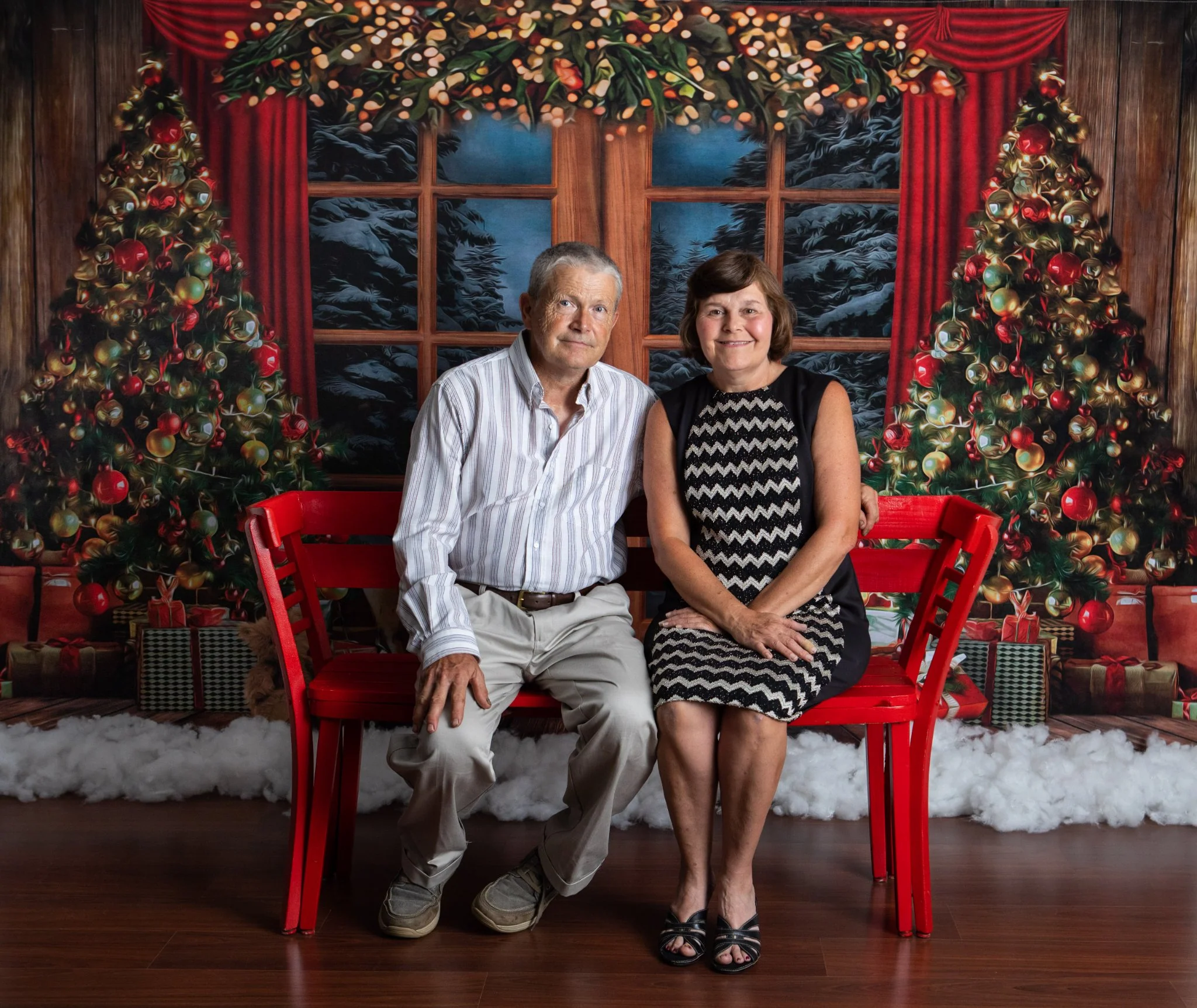 Kate Christmas Window Vintage Wood Tree Backdrop for Photography - Image 14