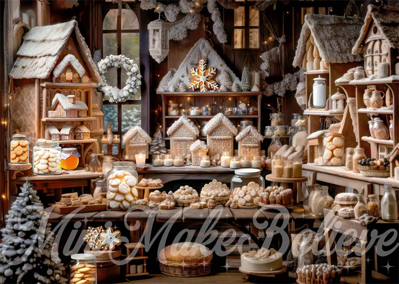Kate Christmas Kitchen Gingerbread Bakery Backdrop Designed by Mini MakeBelieve - Image 2
