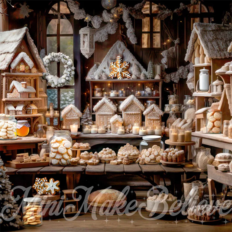 Kate Christmas Kitchen Gingerbread Bakery Backdrop Designed by Mini MakeBelieve - Image 4