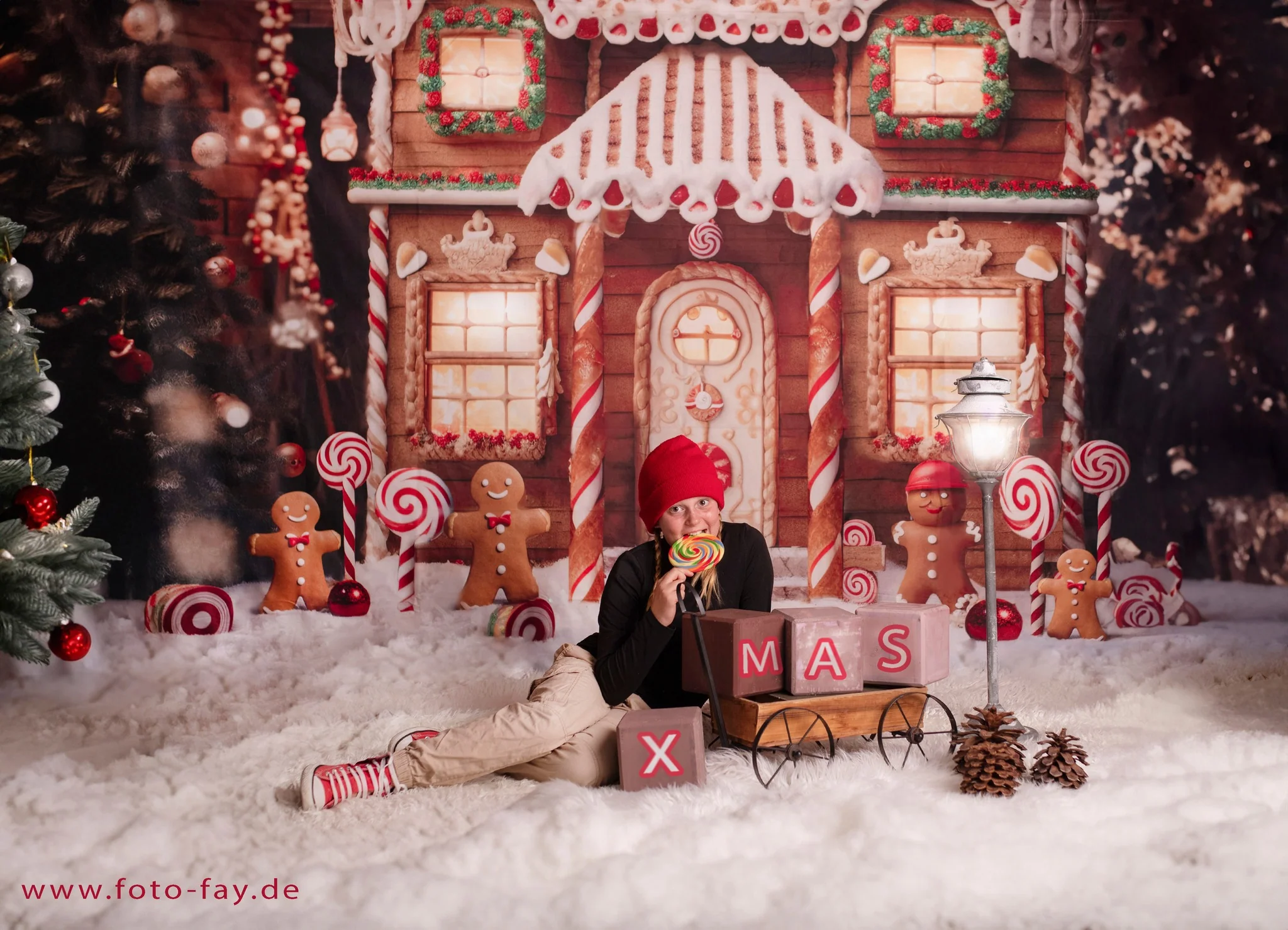 Kate Christmas Winter Gingerbread House Backdrop Designed by Chain Photography - Image 5