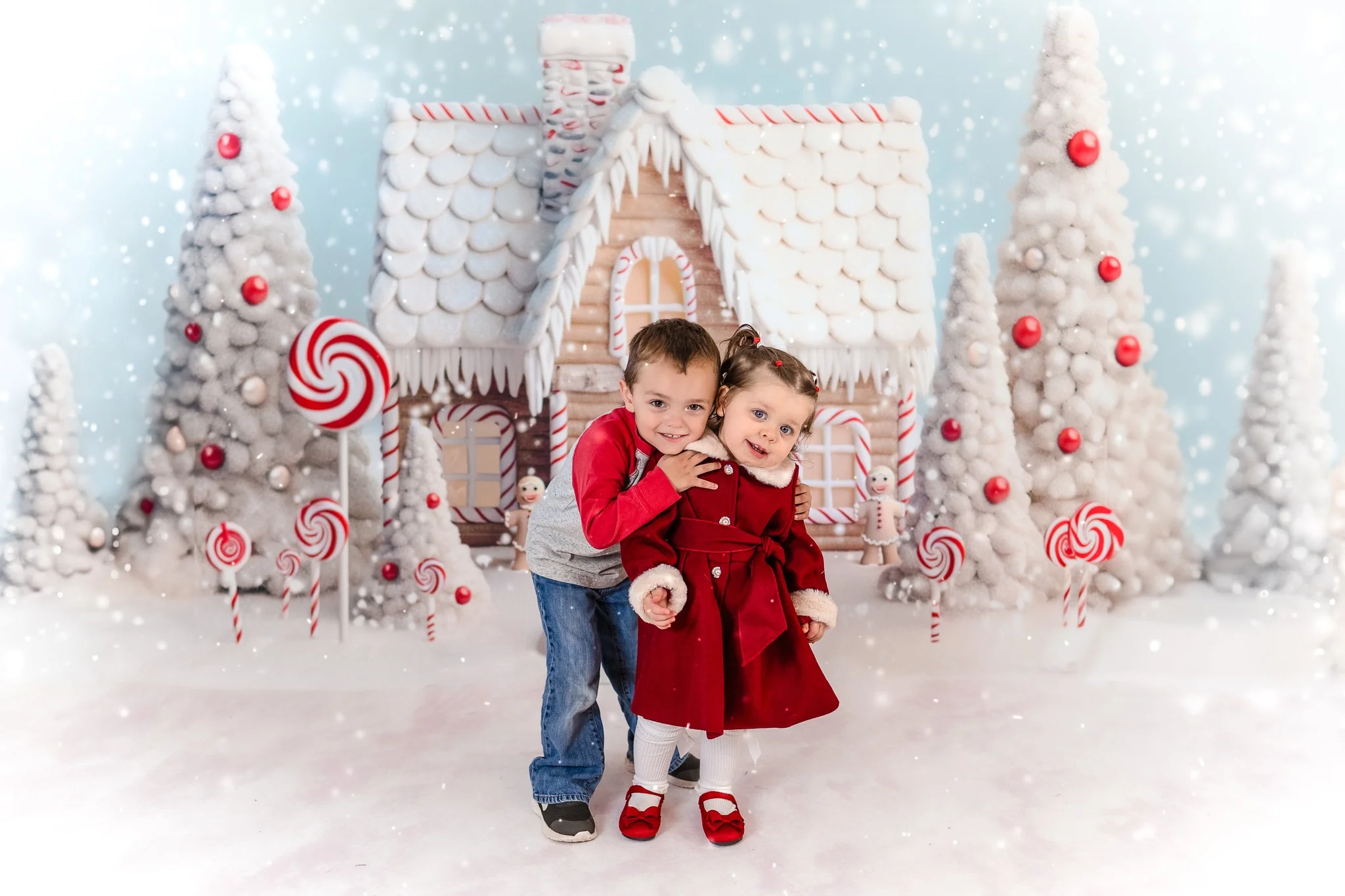 Kate Christmas Winter Snow Candy House Backdrop Designed by Chain Photography - Image 5