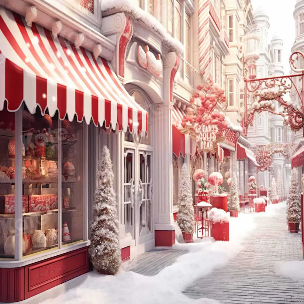 Kate Christmas Winter Snowy Street Backdrop Designed by Chain Photography - Image 2