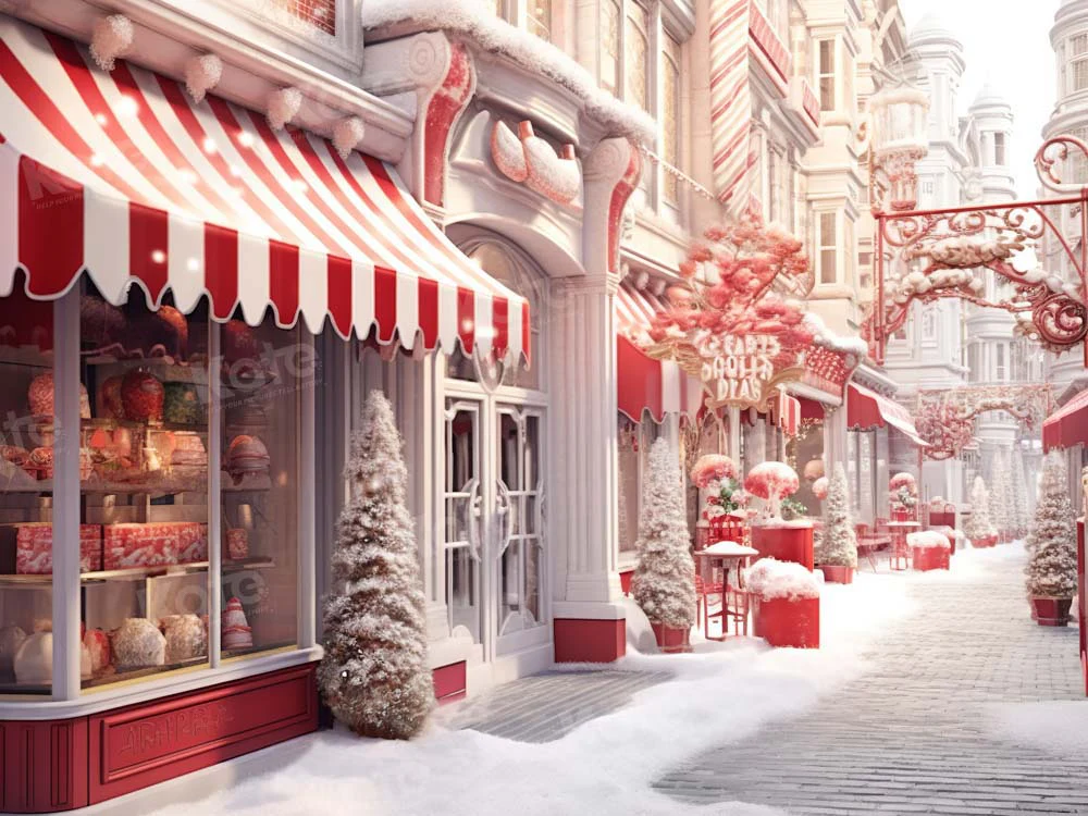 Kate Christmas Winter Snowy Street Backdrop Designed by Chain Photography - Image 3