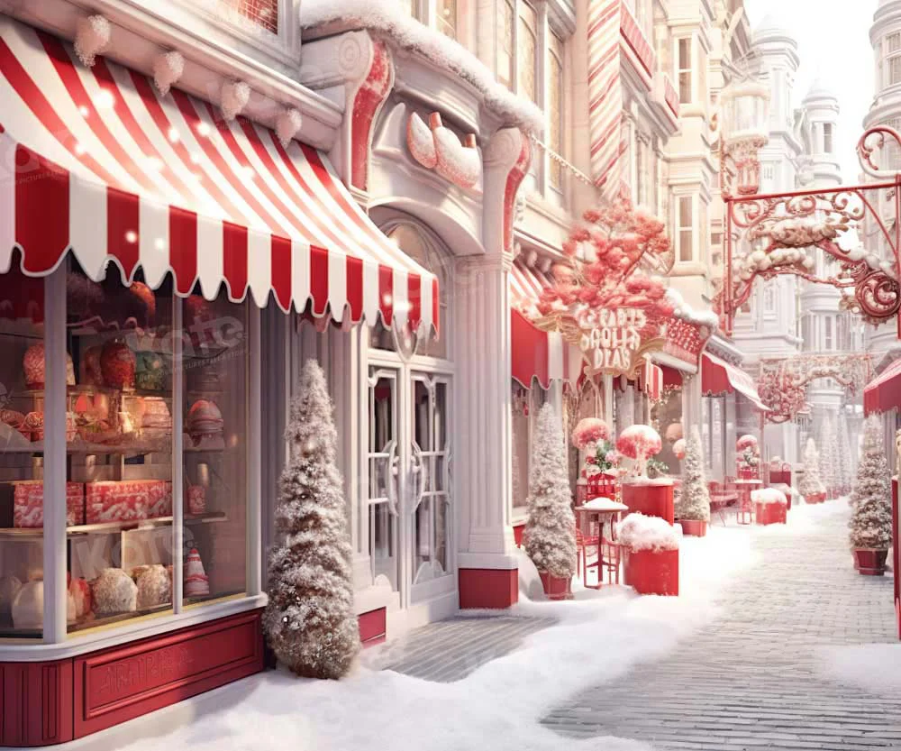 Kate Christmas Winter Snowy Street Backdrop Designed by Chain Photography - Image 4