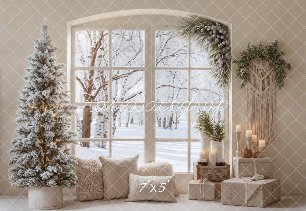 Kate Christmas Winter Tree Window Decor Backdrop Designed by Emetselch