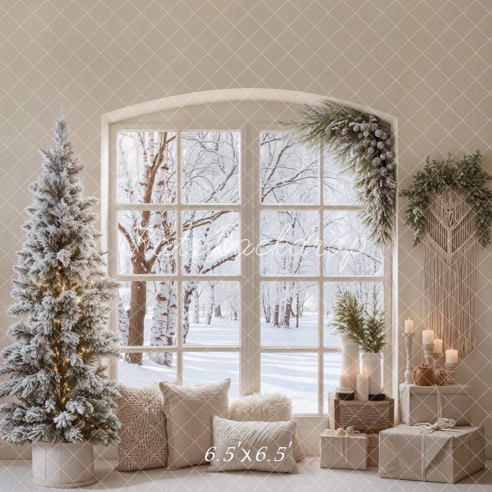 Kate Christmas Winter Tree Window Decor Backdrop Designed by Emetselch - Image 2